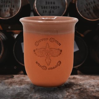 Fired clay jar with Corvus Corax Prägung 0,2L